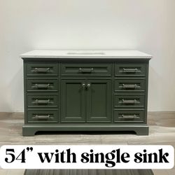 54" Bathroom Vanity Cabinet Stone Countertop (Open Box)