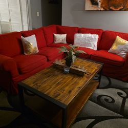 Red Sectional Super Nice Moving Can't Take It  Great Conditions No Pets No Smoking Home 