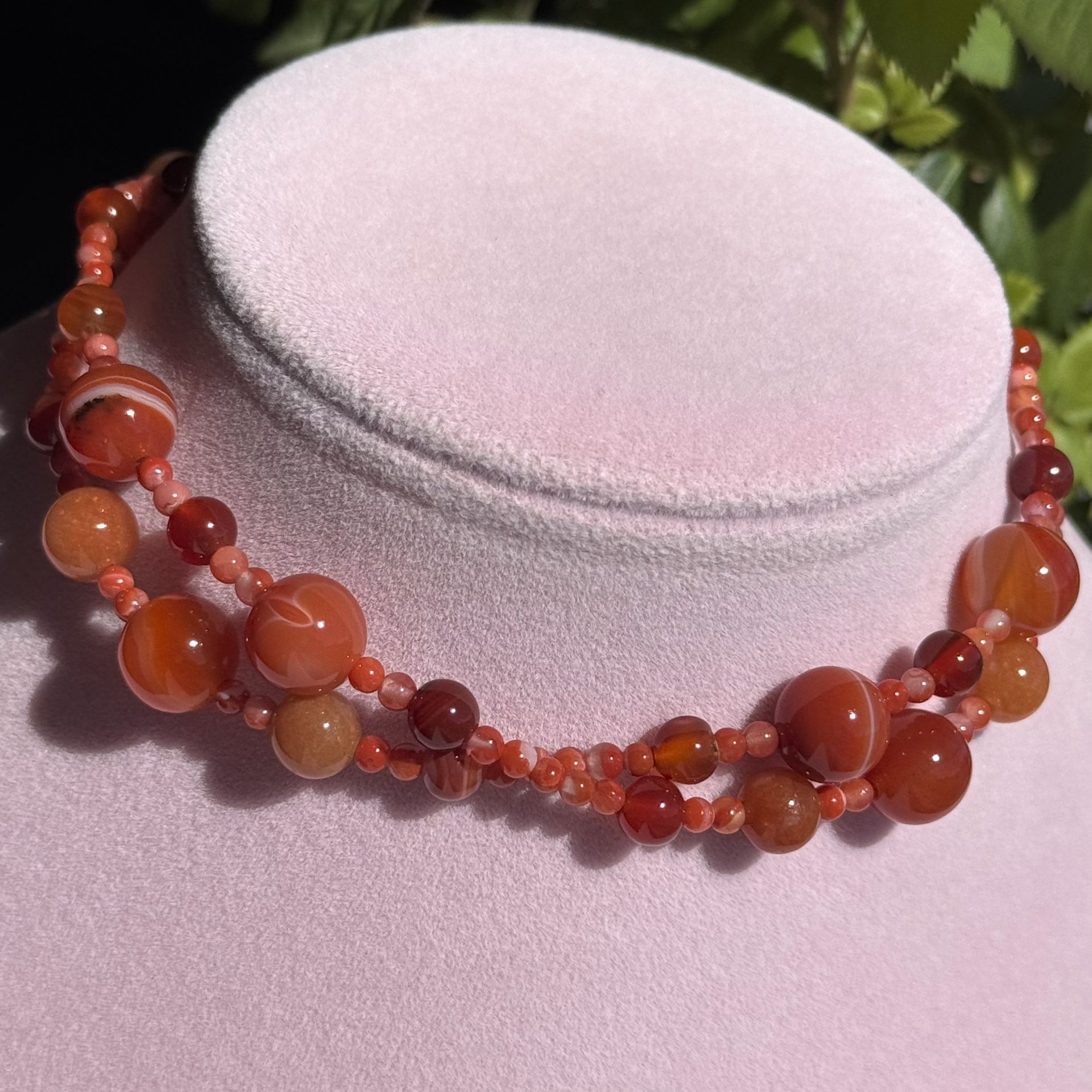 Carnelian And Red Agate Necklace