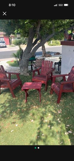 3 Wood Chairs And Small Table