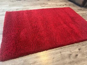 Moving Sale! Red Shag Area Rug – Approx. 4’ x 6’