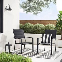 🪑✨ Dashwood Outdoor Dining Chairs – Set of 2 – Black – NEW IN BOX ✨🪑