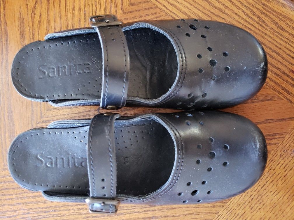 Sanita Black Clogs