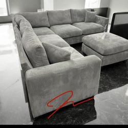 New! Super Comfy ~ Luxurious Soft Touch Sofa Sectional! Free Xl Ottoman! Reg $1,199.00!