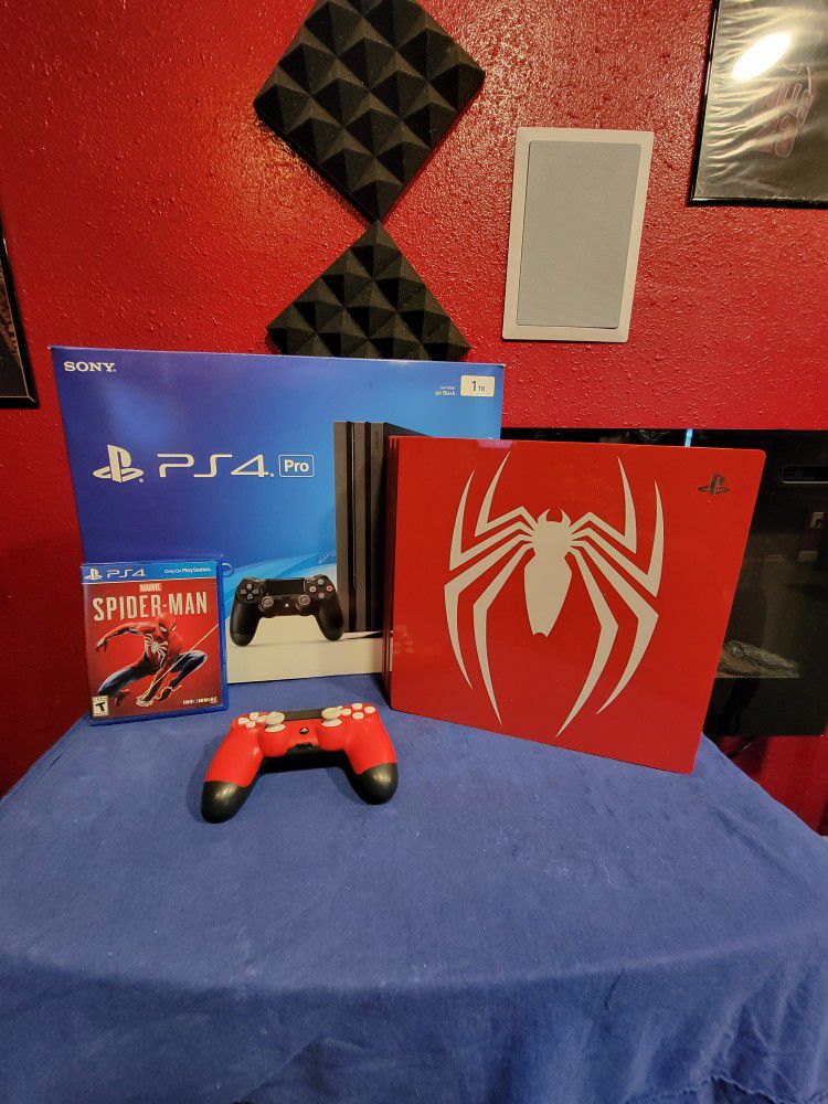 Ps4 Pro With Spiderman Game