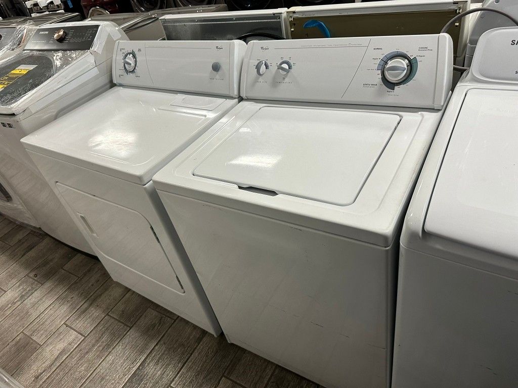 Whirlpool washer and dryer set electric with warranty used