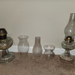 Glass Oil Lamp With Misc Shades