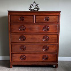 Solid Rosewood Tallboy Dresser ( Wood / Drawers / Bureau / Vintage / Mid Century / 红木 Hongmu )