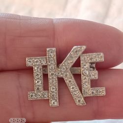 Silver Tone" IKE"  I Know Everything "- Pin