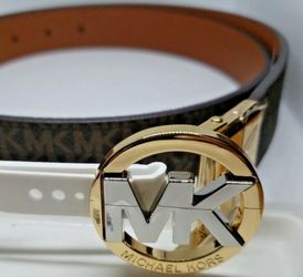 MICHAEL KORS MK Signature Reversible Belt Brown CHO Genuine Leather (551342C)