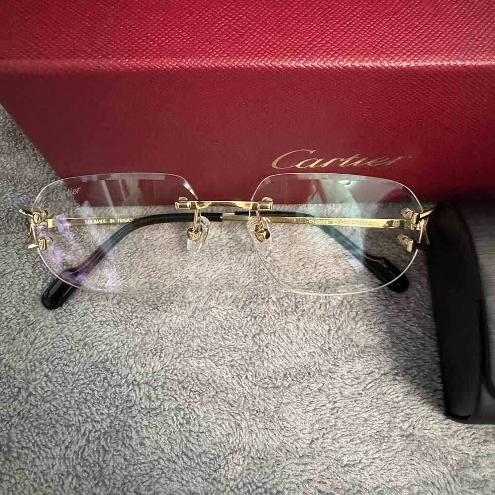 Cartier Gold Temple Frameless Glasses