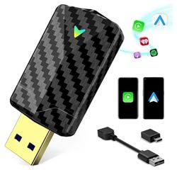 New,2 in 1 Mini Wireless Carplay and Android Auto with Fast Stable 5Ghz WiFi Bluetooth Connection