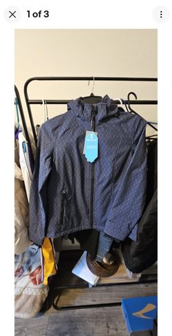 FREE COUNTRY WOMENS SUPER SOFTSHELL JACKET, URBAN NAVY  SIZE Medium 