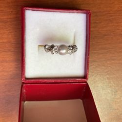 Pearl Ring In 10 K White Gold 