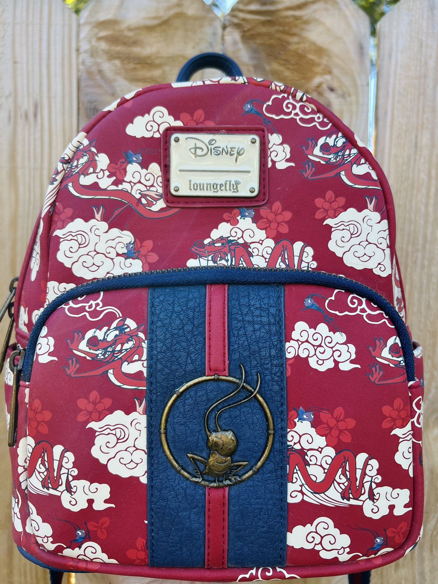 Loungefly x Disney Mulan Mushu Cloud Mini Backpack (One Size, Red Multi)