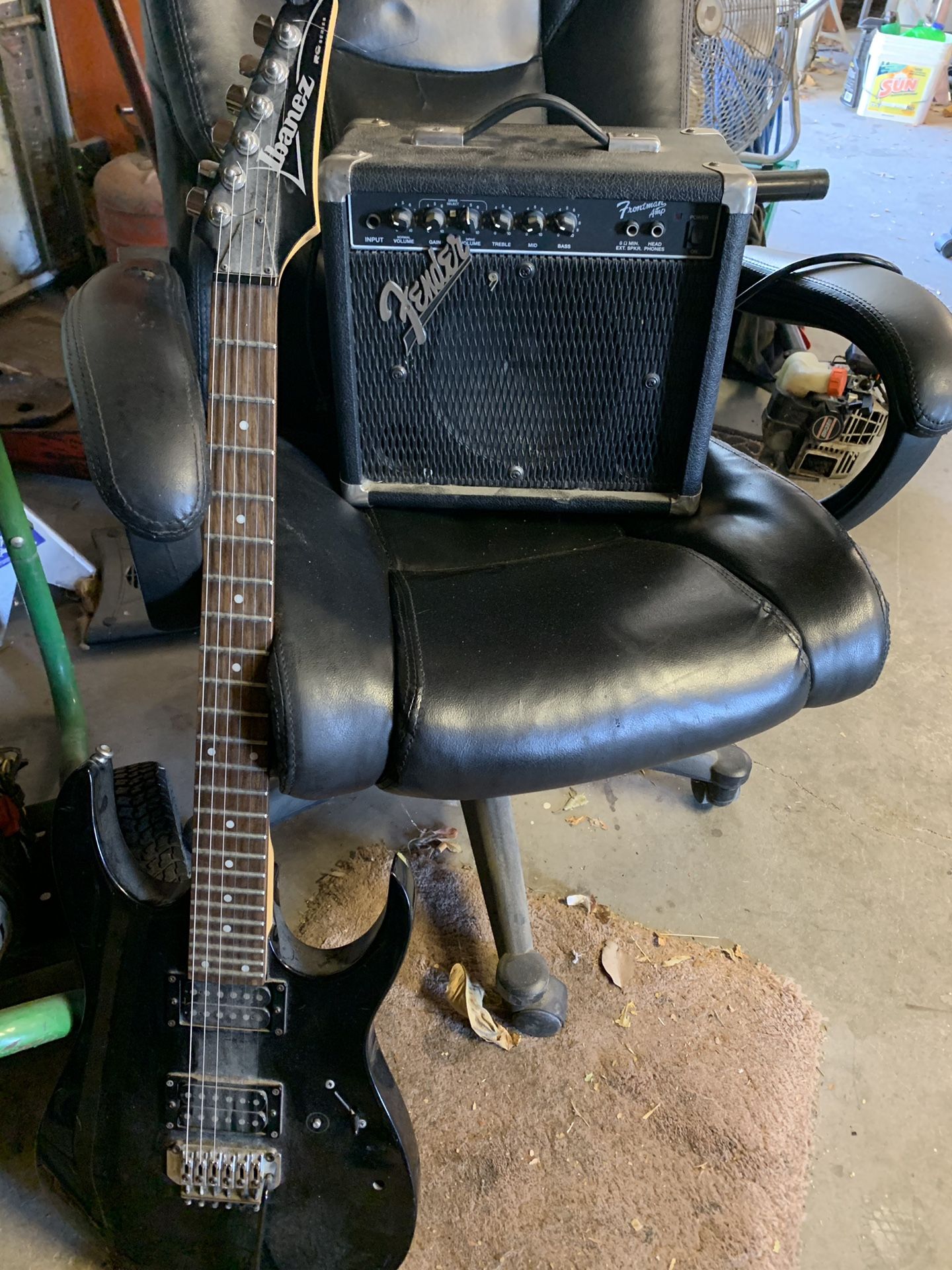 Electric guitar and fender amp