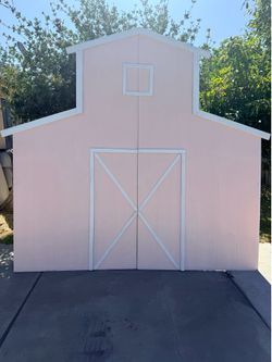 Pink barn backdrop