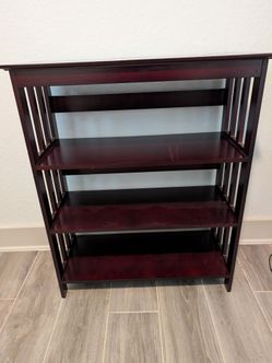 Cherry Wood 4-Shelf Bookcase