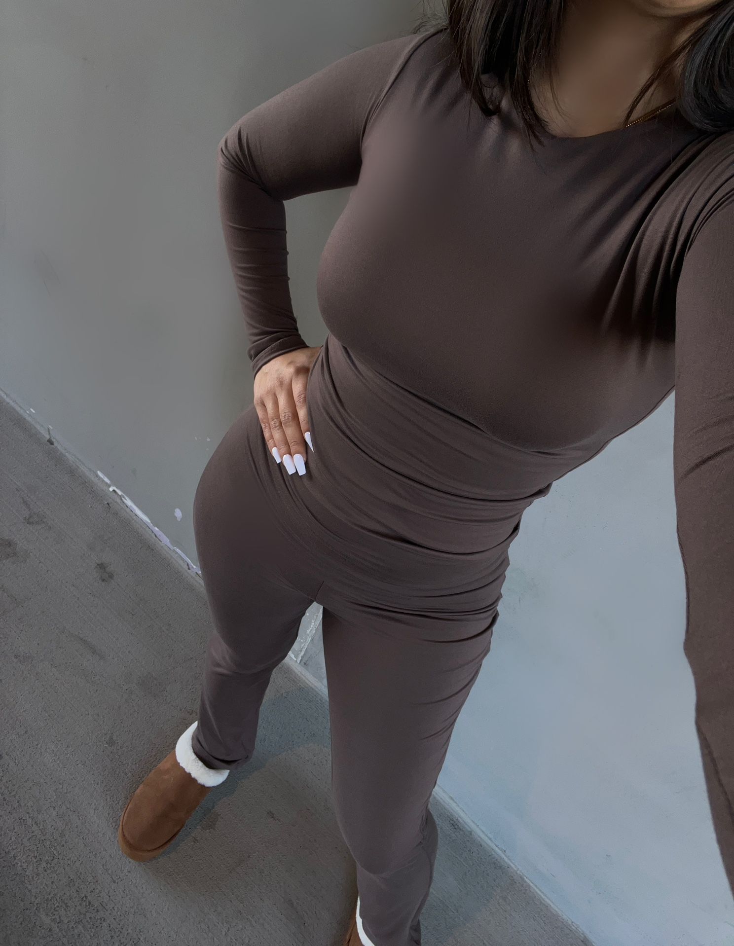 Seamless Brown/ Mocha / Chocolate Two Piece Set