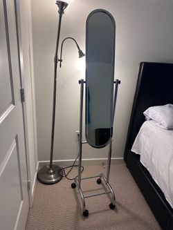 Queen bed frame with dresser and mirror