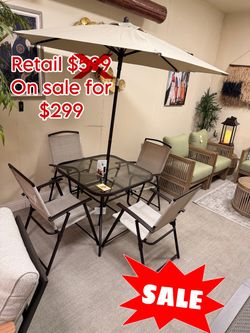 Outdoor Patio Dining Set with Umbrella