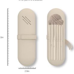 Travel Makeup Brush Holder,Make Up Organizer Bag Case,Cosmetic pouch,Toiletry Organizer,Silicon Small Makeup Brush Purse (Walnut)