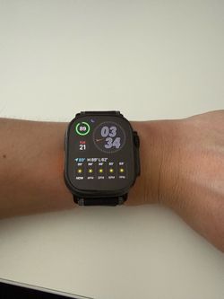 Apple Watch Ultra 3 GPS + Cellular 49mm Black Titanium Case with Black/Charcoal Trail Loop - S/M