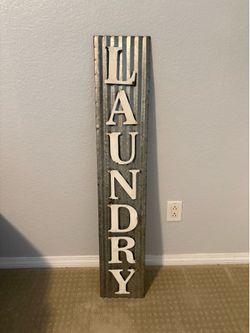 Rustic Metal Laundry Sign