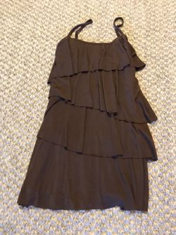 No Boundaries medium 7/9 brown ruffle mini dress/long tank
