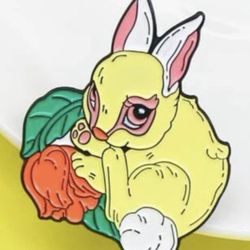 Bunny Rabbit Animal Enamel Pin Lapel Pinback Cartoon Jewelry