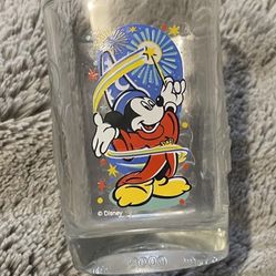 50th Anniversary Mickie Mouse Epcot Glass Cup Walt Disney World Collectible 2000