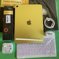 256gb Apple IPad 10th Generation (10.9” Liquid Retina / 2022 model) with pen, keyboard, case & Accessories (warranty 2026) 