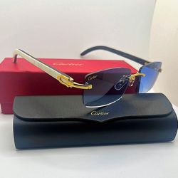 Cartier Buffs White Blue Tint Sunglasses SHIPS SAME DAY