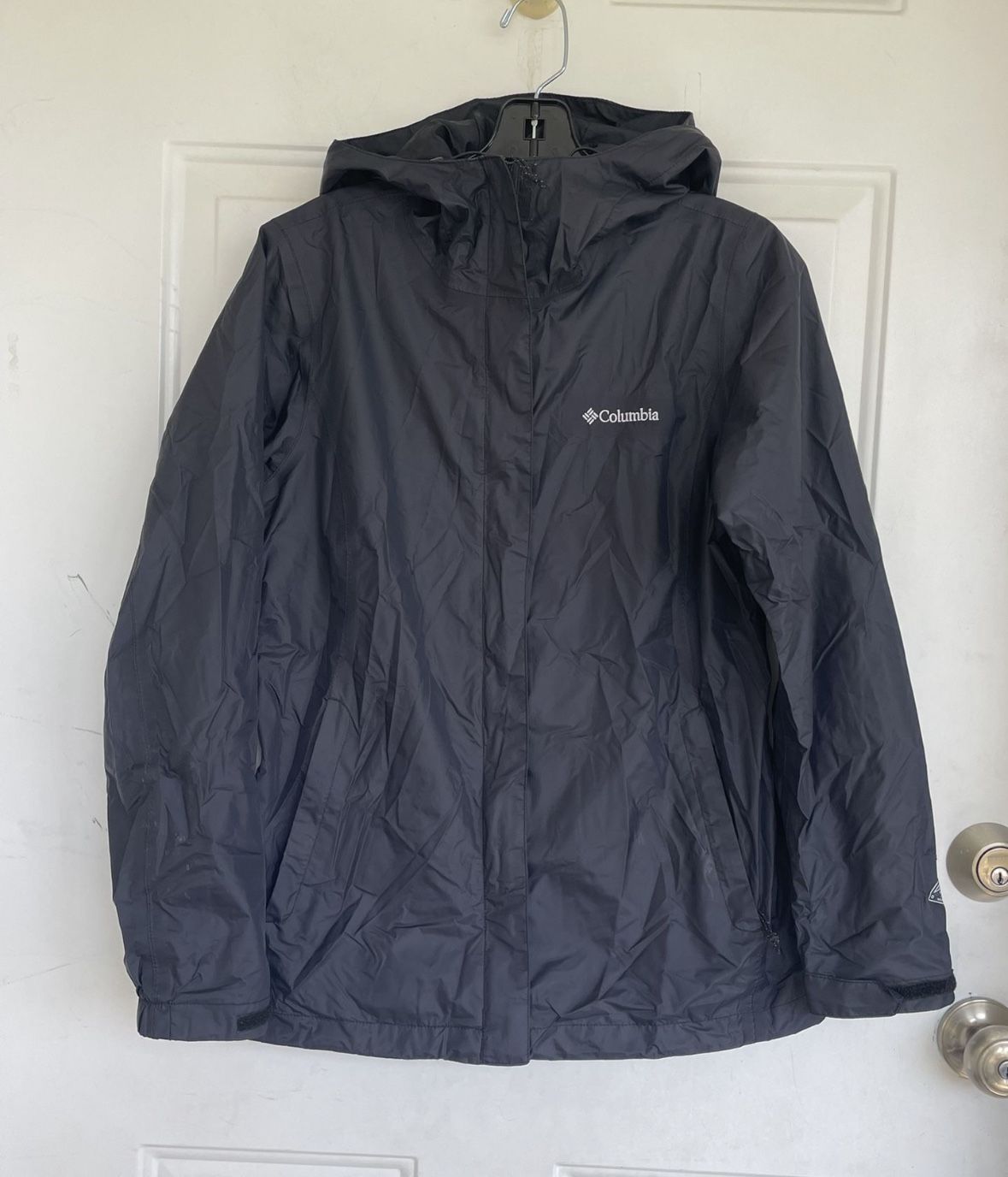 Columbia Black Rain Jacket Windbreaker coat size S