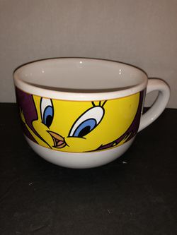 1998 Looney Tunes Warner Bros. Tweety Bird Gibson Oversized Soup Coffee Mug