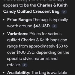 Charles And Keith Candy Quilted Crescent Bag