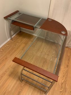 Glass and Wood Desk