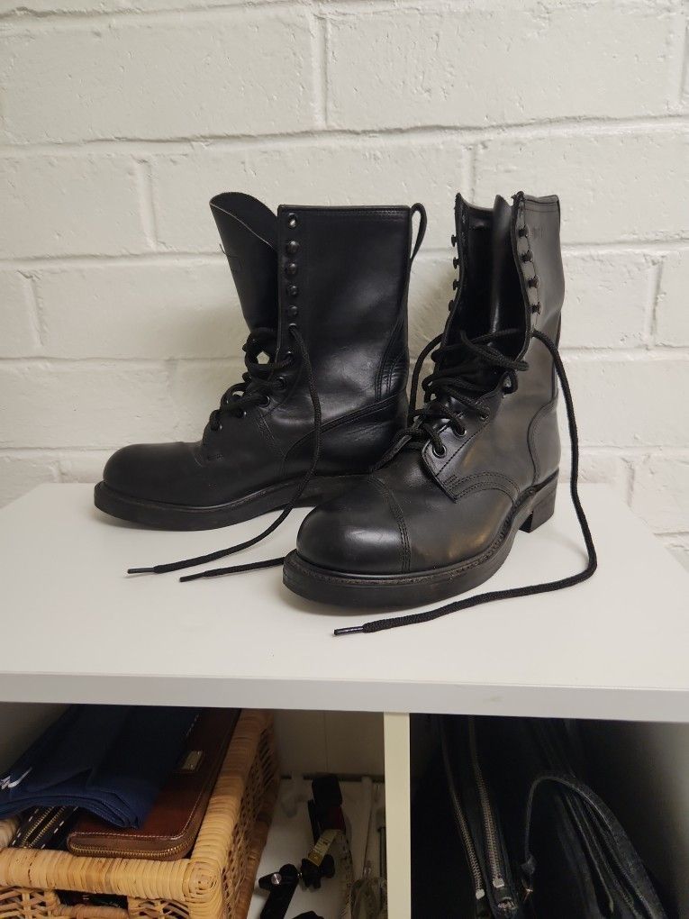 Like New Mens Biltrite Ansi Z41.1 -1991/75 Size 9W Black Leather Combat Boots