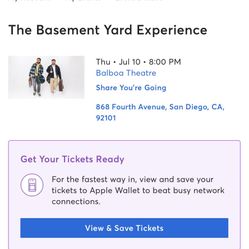 Basement Yard Experience At Balboa Theater
