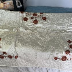 beautiful embroidery full size bed spread sheet