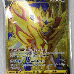 Pokemon Sword & Shield - Zamazenta V 212/202 - Gold Full Art Secret Rare V NM/M