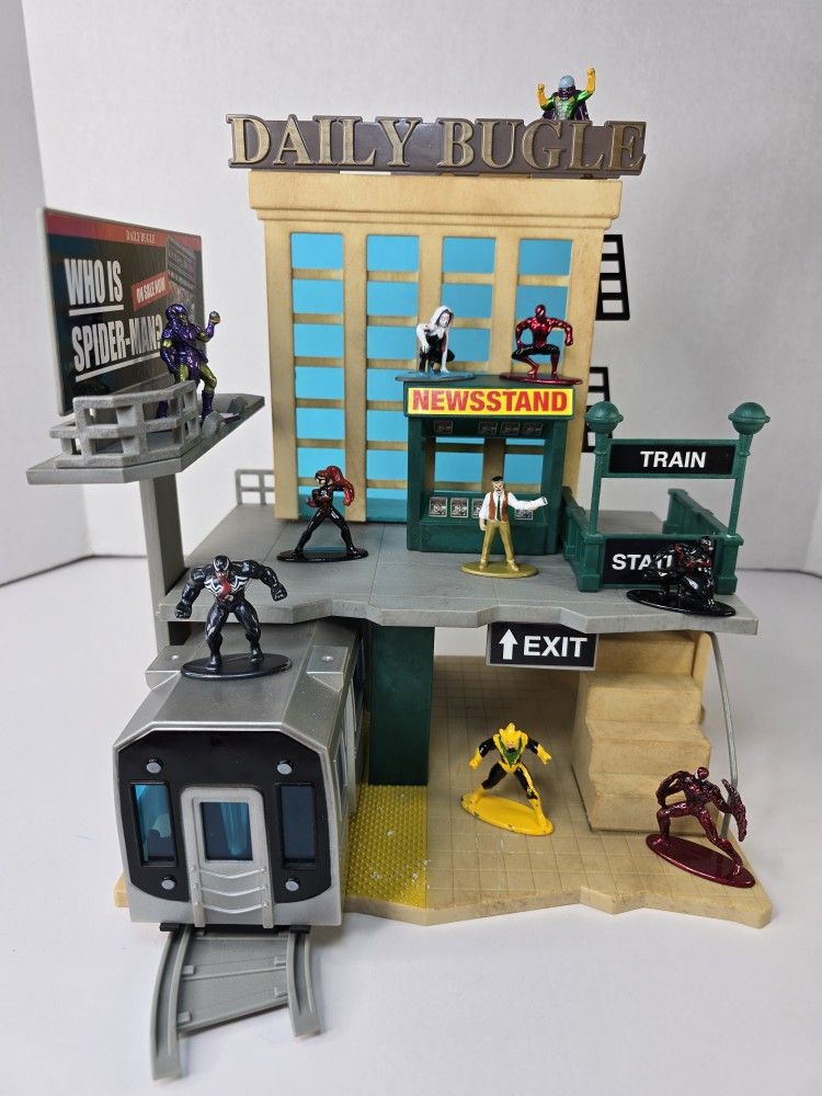 SPIDER-MAN Daily Bugle Nano Scene w/ 10 Die Cast Figures 1.65-in