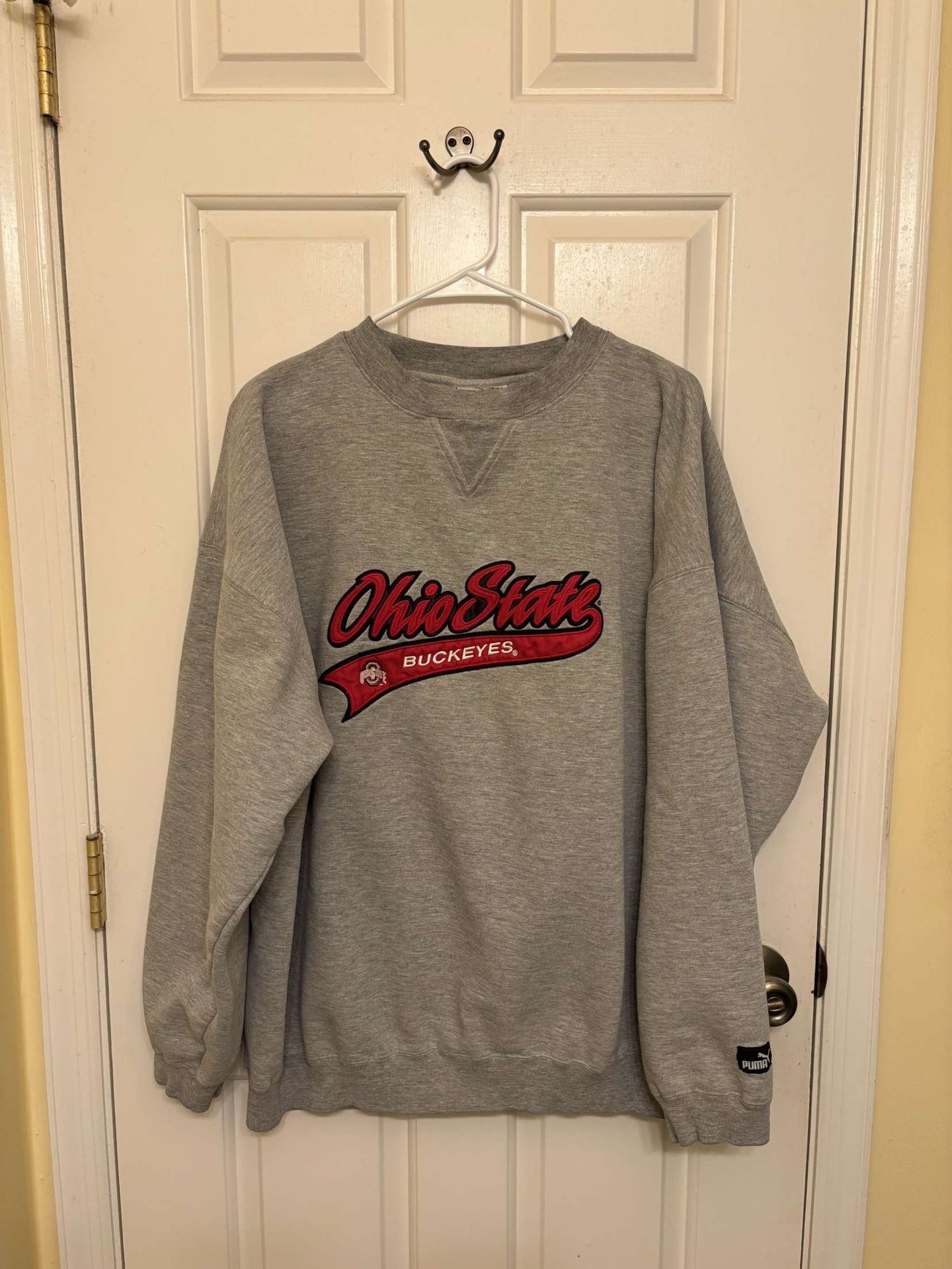 Ohio State Buckeyes Stitched Gray Puma Pullover Crewneck Sweater