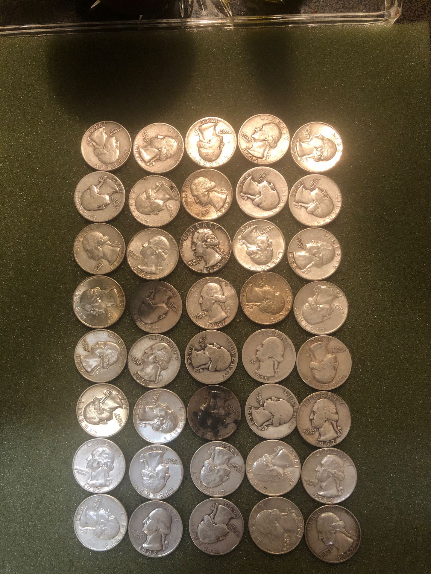 Washington silver quarter coins