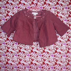 Baby Girl JJ Janie and Jack dusty pink mauve corduroy jacket size 0 - 6 months 