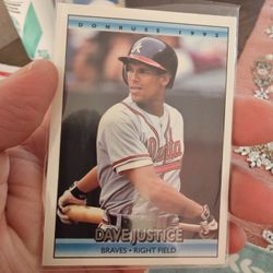 David Justice Error Variation '92 Donruss No Dot Behind Inc Baseball Card 