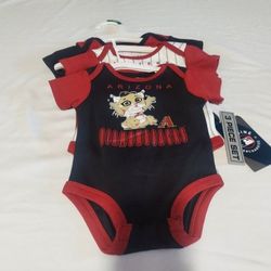 mlb arizona diamondbacks boys 3 pack bodysuit set size 0-3m