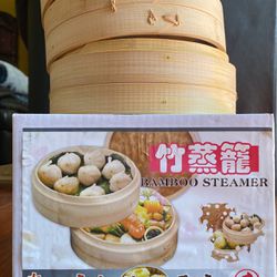 3 Pcs Bamboo Steamer