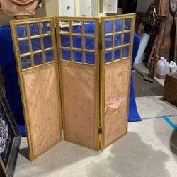 Antique three panel room divider