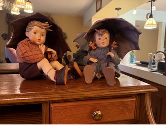 Goebel Hummel Pair Boy and Girl with Umbrella